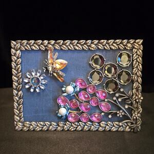 Hand Crafted Framed Jewelry Art 6.5"W x 4.5"H